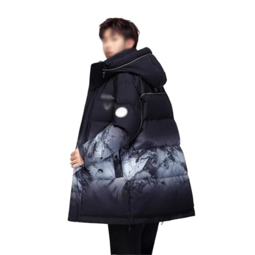 ZUIAI Winter Wear Warm Trend Gradient Coat Down Jacket Male Winter Long Hoodie Fashion(X-Large)