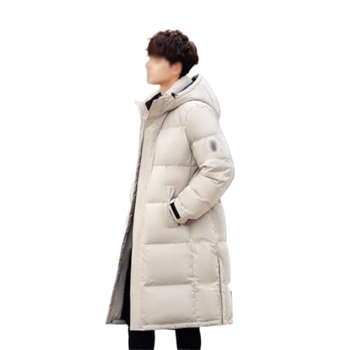 ZUIAI Long Over The Knee Winter Fashion Thick Warm Casual Hoodie Jacket Down Jacket Man(Large)