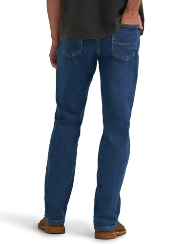 Wrangler Authentics Men's Regular Fit Comfort Flex Waist Jean, Dark Stonewash, 36W x 29L