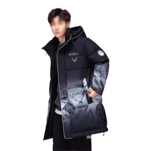 ZUIAI Winter Wear Warm Trend Gradient Coat Down Jacket Male Winter Long Hoodie Fashion(X-Large)