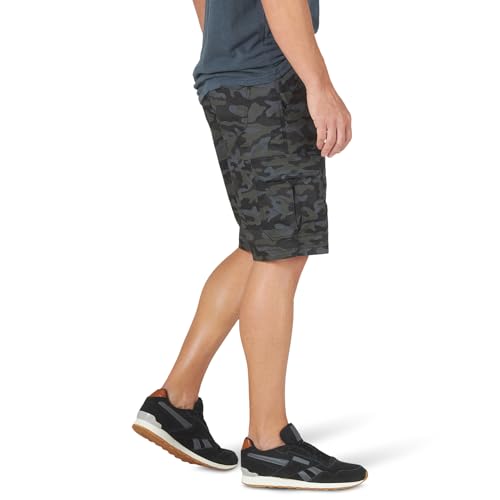 Lee Men's Extreme Motion Crossroad Cargo Short, Black Camo, 34