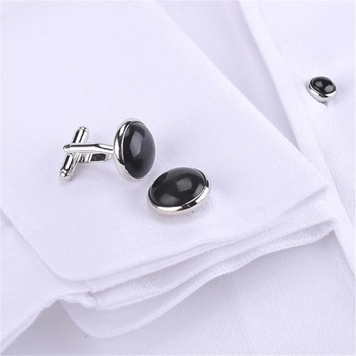 Suwequest Formal Dress White Men's Long Sleeved Shirt Cotton Business Fashion Banquet French Cufflink Shirt for Men