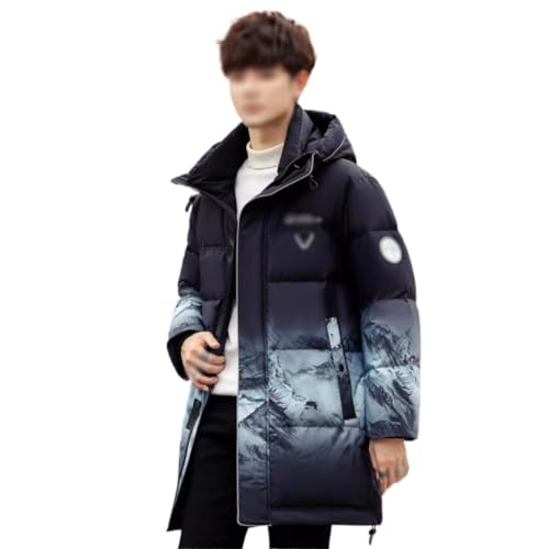 ZUIAI Winter Wear Warm Trend Gradient Coat Down Jacket Male Winter Long Hoodie Fashion(X-Large)