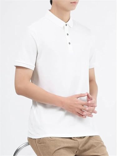 Mens Slim Fit Polo Shirt Quick Dry Breathable Performance Lightweight Short Sleeve Wicking Athletic Golf Business T-Shirt(Beige,Medium)