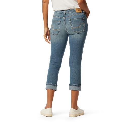 Levi Strauss Signature Women's Mid-Rise Slim Fit Capris Stretch Denim (Available in Plus Size), Blue Ice, 14
