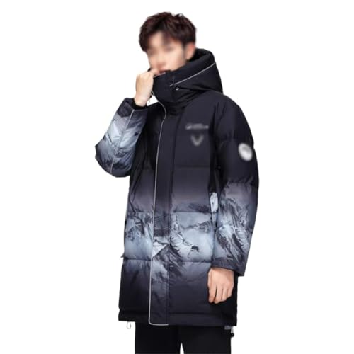 ZUIAI Winter Wear Warm Trend Gradient Coat Down Jacket Male Winter Long Hoodie Fashion(X-Large)