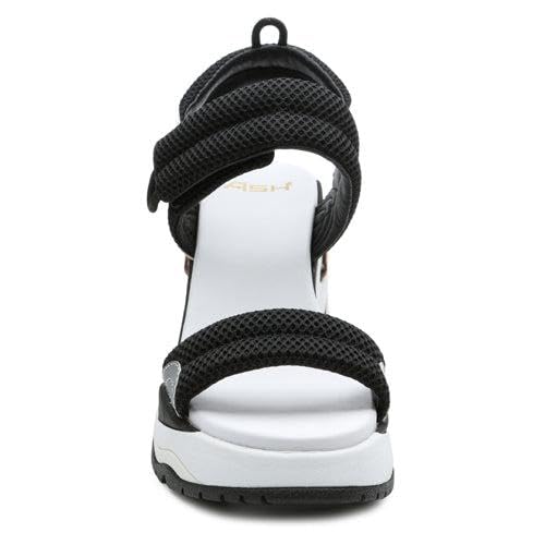 Ash Women's Cosmos Sandal-Stylish, Comfortable, and Durable Design for Casual & Dressy Occasions, Black/Silver - 5.5-6