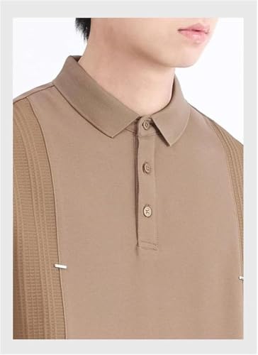 Quick Dry Breathable Polo Shirt Mens Slim Fit Performance Lightweight Short Sleeve Wicking Athletic Golf Business T-Shirt(Brown,Medium)