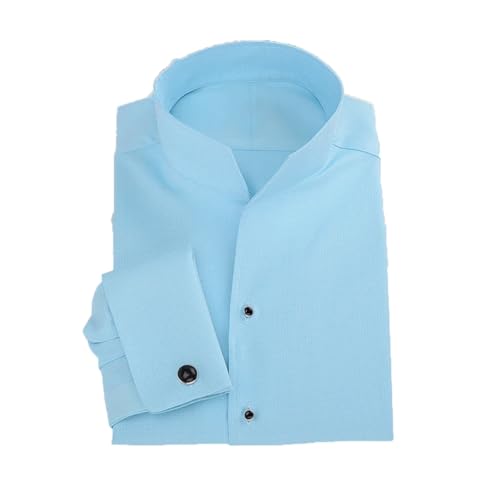 Suwequest Formal Dress White Men's Long Sleeved Shirt Cotton Business Fashion Banquet French Cufflink Shirt for Men