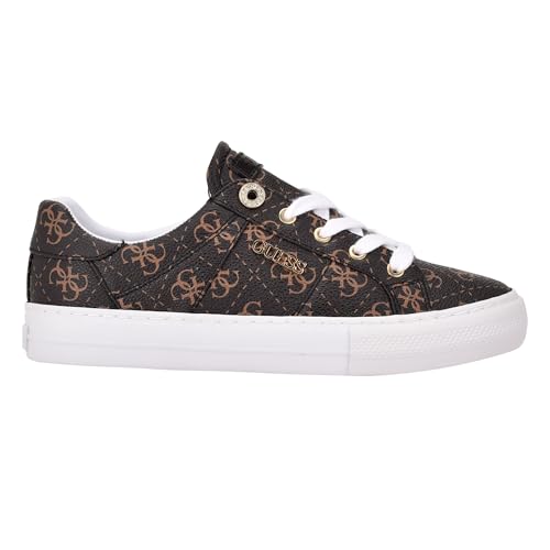 Guess Women's Loven3 Sneaker, Brown Multi 908, 6
