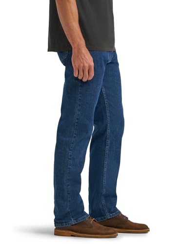 Wrangler Authentics Men's Regular Fit Comfort Flex Waist Jean, Dark Stonewash, 36W x 32L