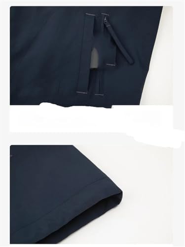ERFMFKL Men Solid Color Lightweight Breathable Outdoor Coat Long Sleeves Zipper Jackets Navy Blue