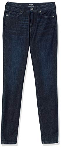 Amazon Essentials Women's Mid Rise Curvy Skinny Jeans, Dark Wash, 8