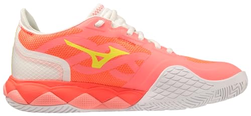 Mizuno Wave Enforce Tour AC Women Tennis Shoe, Candy Coral-Snow White, 11