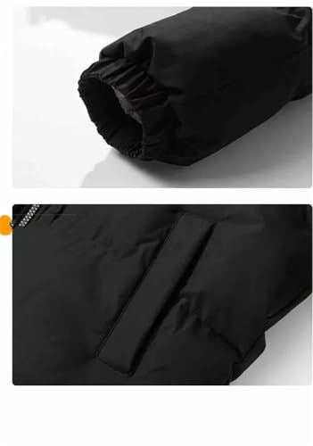 ERFMFKL Men Lamb Wool Cotton Jacket Stand Up Collar Thickened Warm Bread Coat Casual Loose Couple Zipper Coat Beige