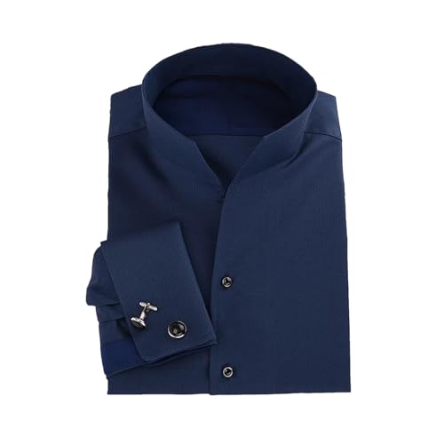 Suwequest Formal Dress White Men's Long Sleeved Shirt Cotton Business Fashion Banquet French Cufflink Shirt for Men