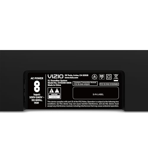 VIZIO 5.1 Soundbar SE, Wireless Subwoofer, Surround Sound w/Dolby Atmos & DTS:X, Bluetooth Speaker, QuickFit™ Compatible – SV510X-08 (New, 2024 Model)