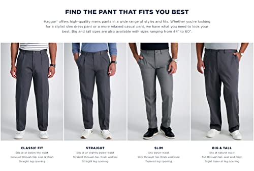 Haggar Men's Premium Comfort Classic Fit Pleat Front Pant Reg. and Big & Tall Sizes, Medium Khaki Bt, 50W x 29L