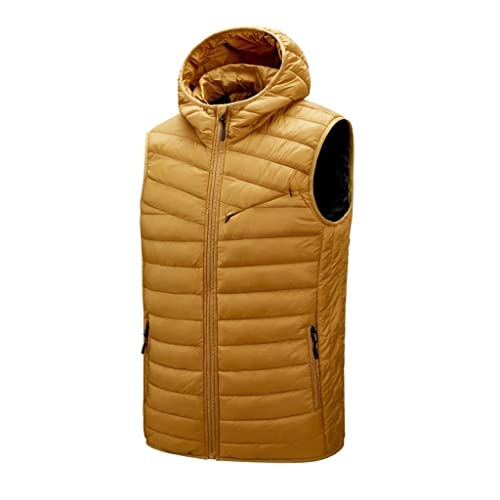 YMGSCC Solid Color Hoodies Waistcoat Men Casual Warm Jackets and Coats Men Autumn Winter Men Clothing(Black,Asia 3XL 82-90 kg)