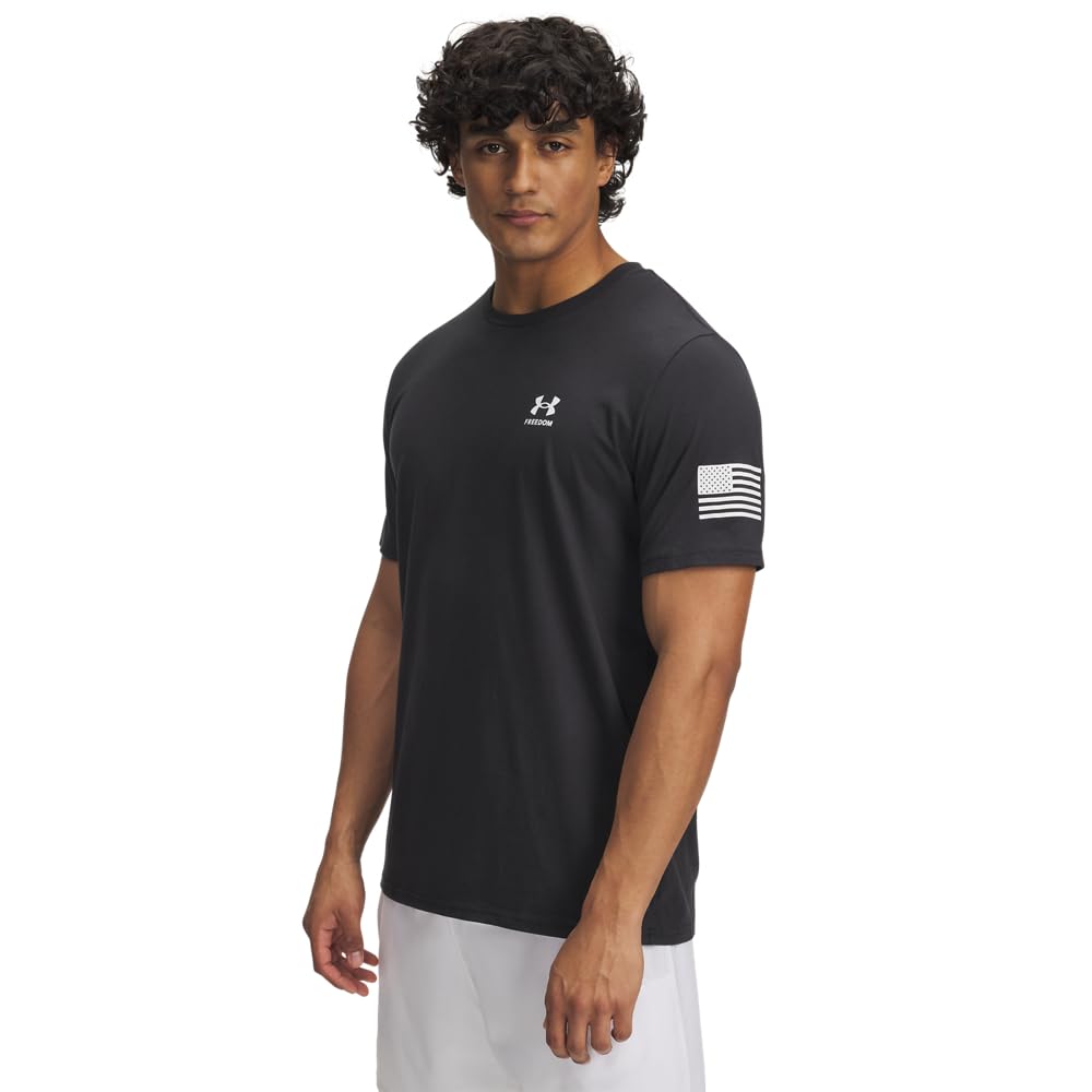 Under Armour Men's Freedom Flag Short Sleeve T Shirt, (001) Black / / White, Large