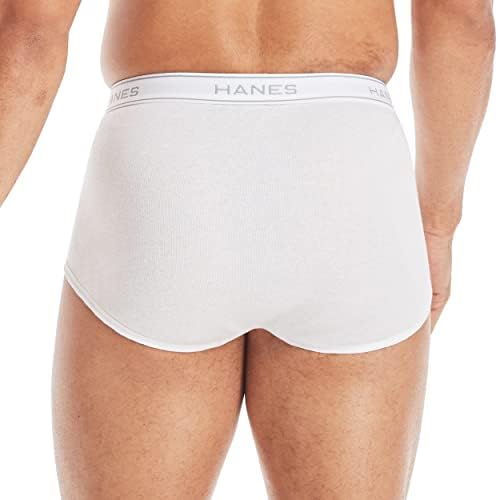 Hanes Mens Moisture-wicking Cotton Briefs, Available In White And Black, Multi-packs, White - 9 Pack, Medium US