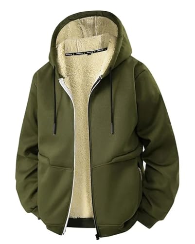 Men Winter Jacket Lamb Fleece Casual Hoodie Outerwear Long Sleeves Warm Thickened Coat