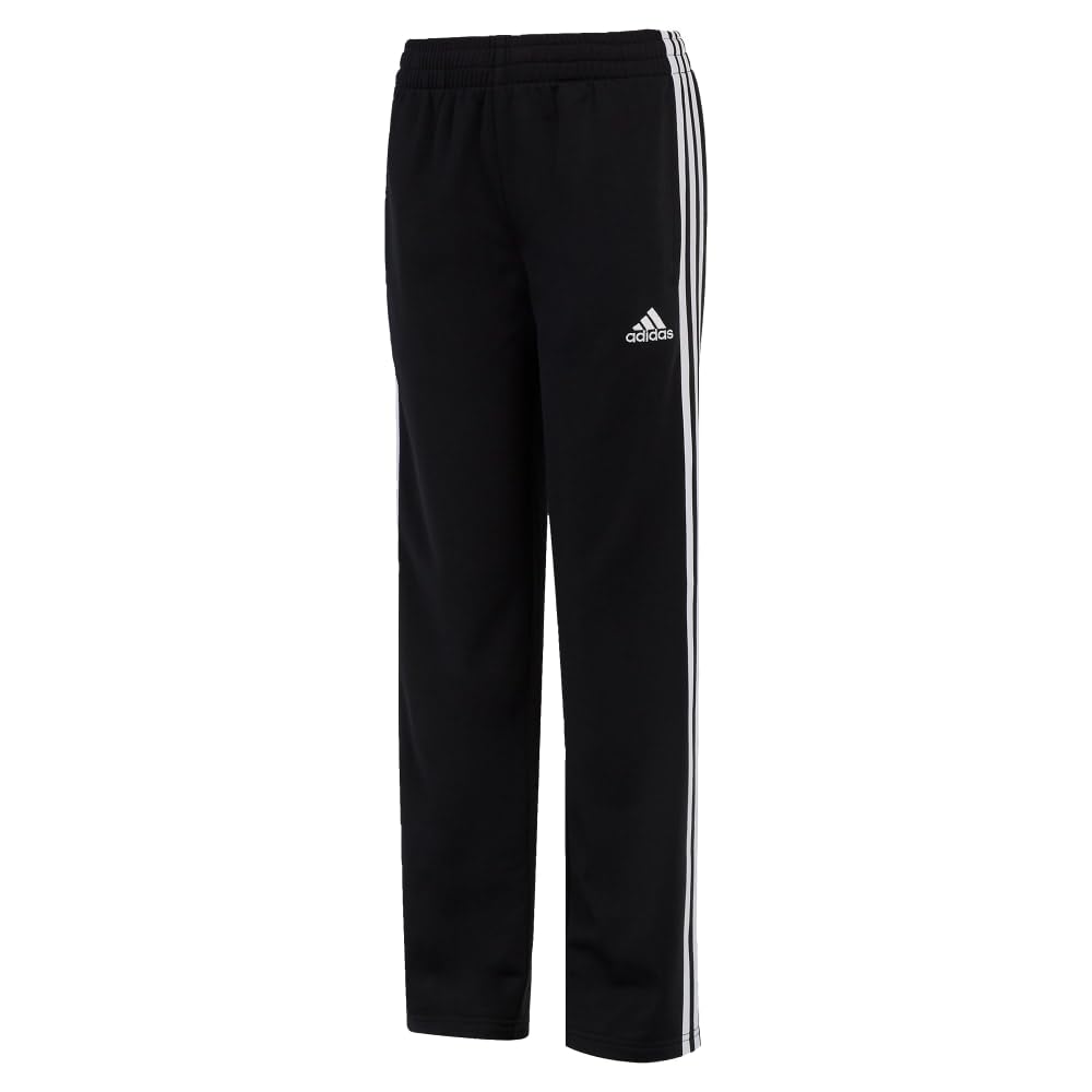 adidas Boys' Active Sports Athletic Tricot Jogger Pant, Iconic Adi Black, 14-16 Regular