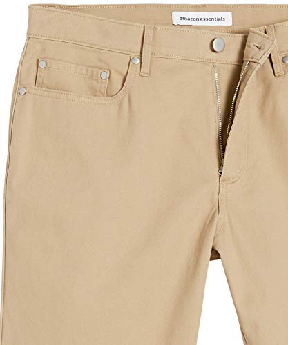 Amazon Essentials Men's Straight-Fit 9" Inseam Stretch 5-Pocket Short, Khaki Brown, 34