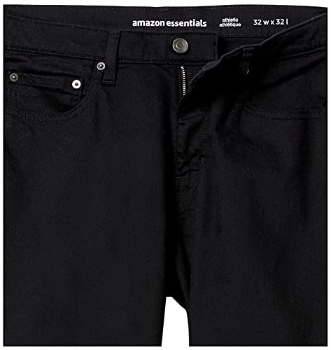 Amazon Essentials Men's Athletic-Fit Stretch Jeans - Black, 36W x 32L