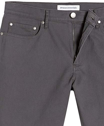 Amazon Essentials Men's Straight-Fit 7" Inseam Stretch 5-Pocket Shorts, Dark Grey, 36