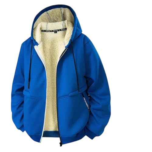 Men Winter Jacket Lamb Fleece Casual Hoodie Outerwear Long Sleeves Warm Thickened Coat