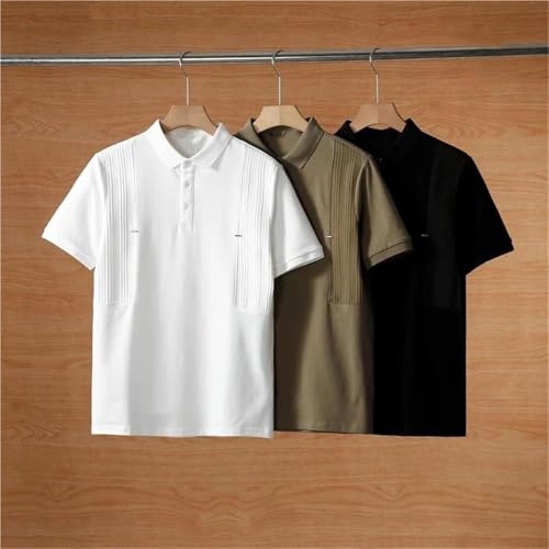 Quick Dry Breathable Polo Shirt Mens Slim Fit Performance Lightweight Short Sleeve Wicking Athletic Golf Business T-Shirt(Brown,Medium)