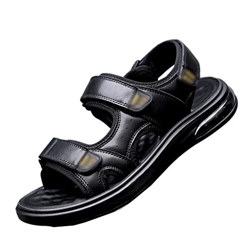 YMGSCC Leather Sandals Men's Casual Beach Shoes Air Cushion Anti Slip Outdoor Sports Sandals Casual Sandals Sandalias De Hombre(42)