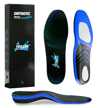 FEELLIFE Plantar Fasciitis Relief Shoe Insoles [1-Pair], Arch Support Insoles, Running Athletic Gel Shoe Inserts, Orthotic Inserts for Arch Pain[Trim to Fit: Men 8-12/Women 9-13]