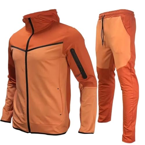 GUOYUXIAO Men's Quick-Dry Running Top Cycling Training Jacket Sports suit for men-Orange-Small