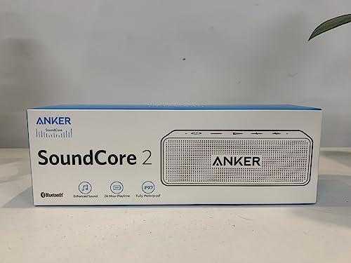 Anker Soundcore 2 Portable Bluetooth Speaker with Stereo Sound, Bluetooth 5, Bassup, IPX7 Waterproof, 24-Hour Playtime, Wireless Stereo Pairing, Speaker for Home, Outdoors, Travel