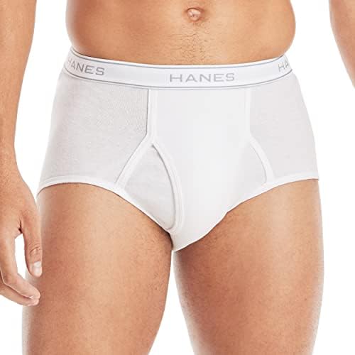 Hanes Mens Moisture-wicking Cotton Briefs, Available In White And Black, Multi-packs, White - 9 Pack, Medium US