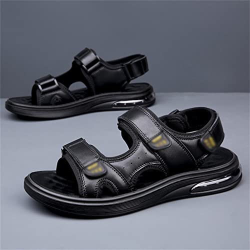 YMGSCC Leather Sandals Men's Casual Beach Shoes Air Cushion Anti Slip Outdoor Sports Sandals Casual Sandals Sandalias De Hombre(42)