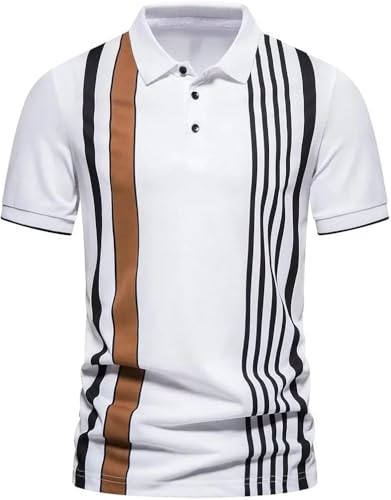 Golf Performance Polo Shirt Mens Quick Dry Breathable Slim Fit Lightweight Short Sleeve Wicking Athletic Business T-Shirt(Pl93-khaki,Large)