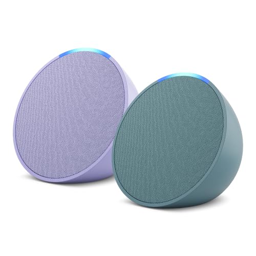 Amazon Echo Pop (newest model), Our smallest Alexa speaker, Fits in any room, Lavender Bloom