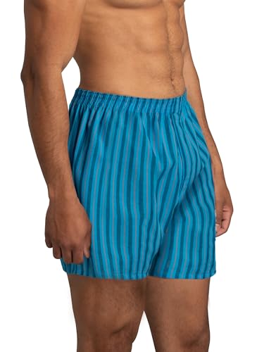 Fruit of the Loom Men's Tag Free Woven Boxer Shorts, Relaxed Fit, Moisture Wicking, Color Multipacks, Assorted Plaid, Medium