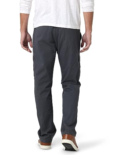Wrangler Authentics Men's Relaxed Fit Stretch Cargo Pant, Anthracite Twill, 36W x 32L