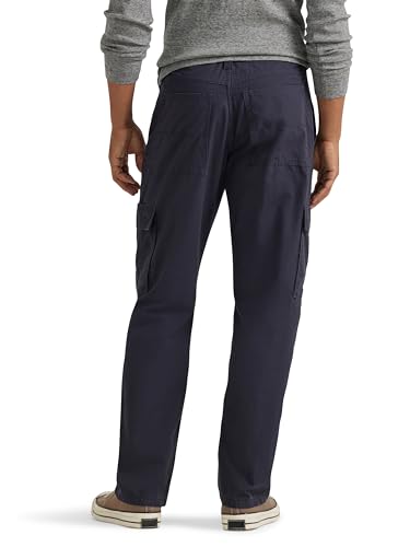 Wrangler Authentics Men's Twill Relaxed Fit Cargo Pant (Logan), Navy Ripstop, 33W x 30L