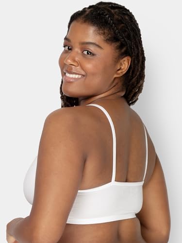 Fruit of the Loom Women's Spaghetti Strap Cotton Pullover Sports Bra, Black/White/White/Heather Grey 4-Pack, 36