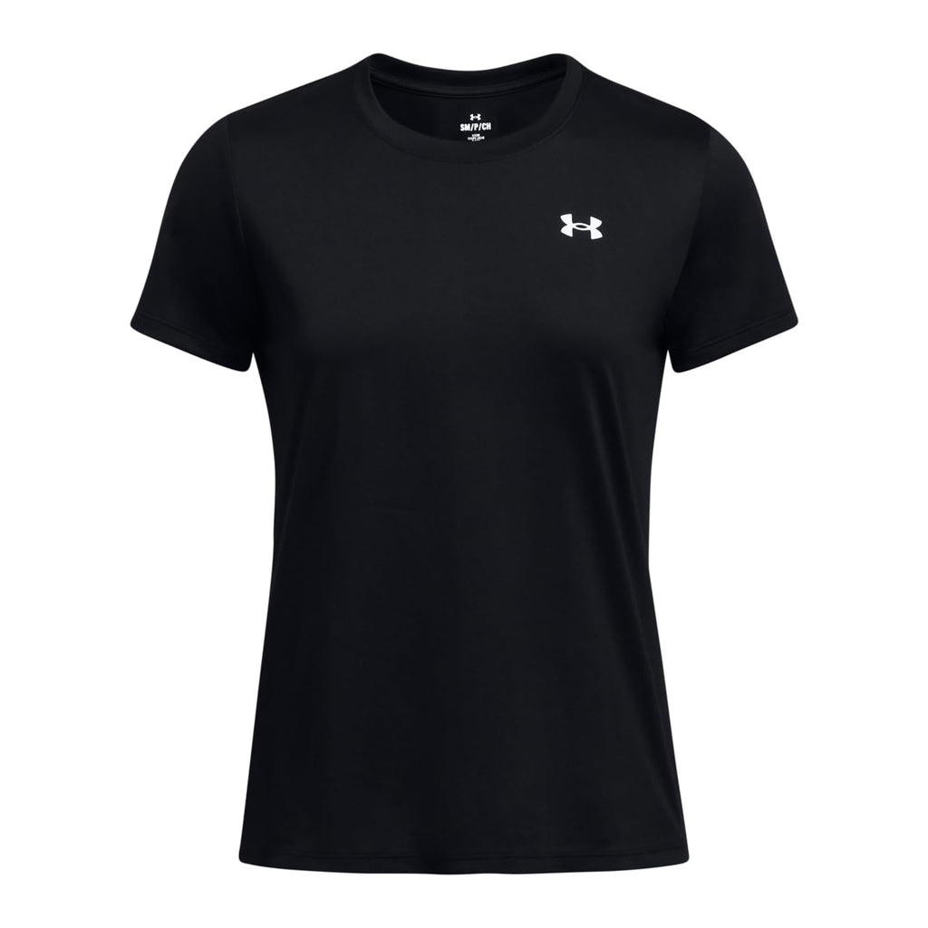 Under Armour Womens Tech Short Sleeve Crew, (001) Black / / White, XX-Large