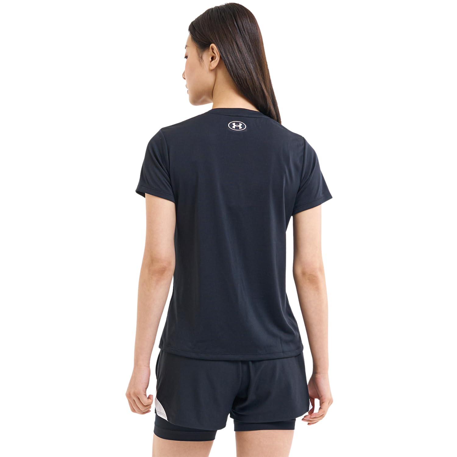 Under Armour Womens Tech Short Sleeve Crew, (001) Black / / White, XX-Large