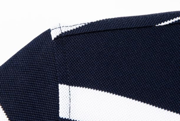 Mens Silk Short Sleeve Polo Shirts Summer Non Iron Striped Business Casual Collared T Shirt(XX-Large) Blue