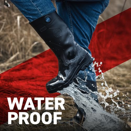 DUNLOP Protective Footwear, Chesapeake plain toe Black Amazon, 100% Waterproof PVC, Lightweight and Durable, 8677577.09, Size 9 US