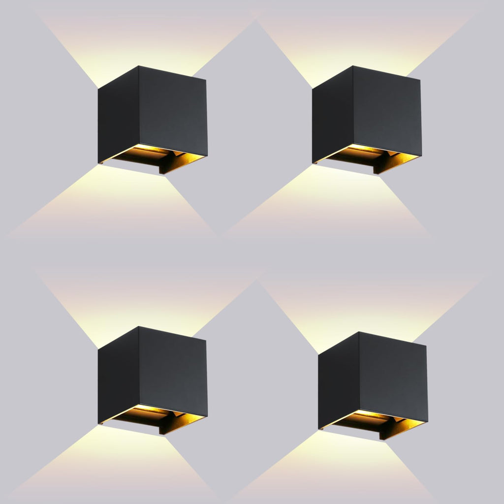 Scpitw Modern Wall Lights 4 PCS LED Wall Pack Light Waterproof Outdoor Sconces for Porch Patio