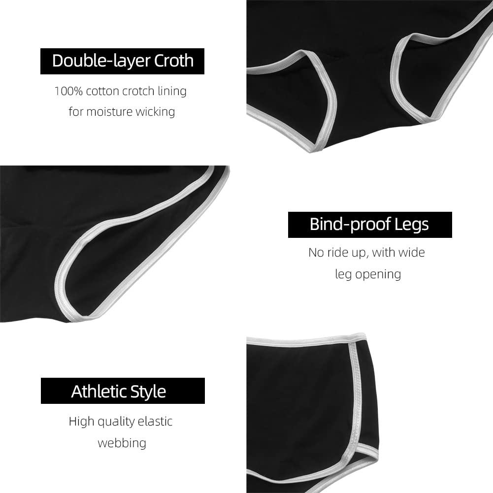 Women Boyshorts Underwear Cotton Panties Stretch Boxer Brief (6 mixed color, LARGE)